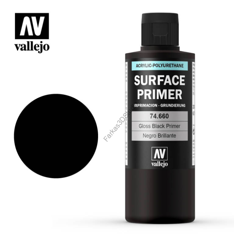 Vallejo - Surface Primer - Gloss Black Primer 200 ml