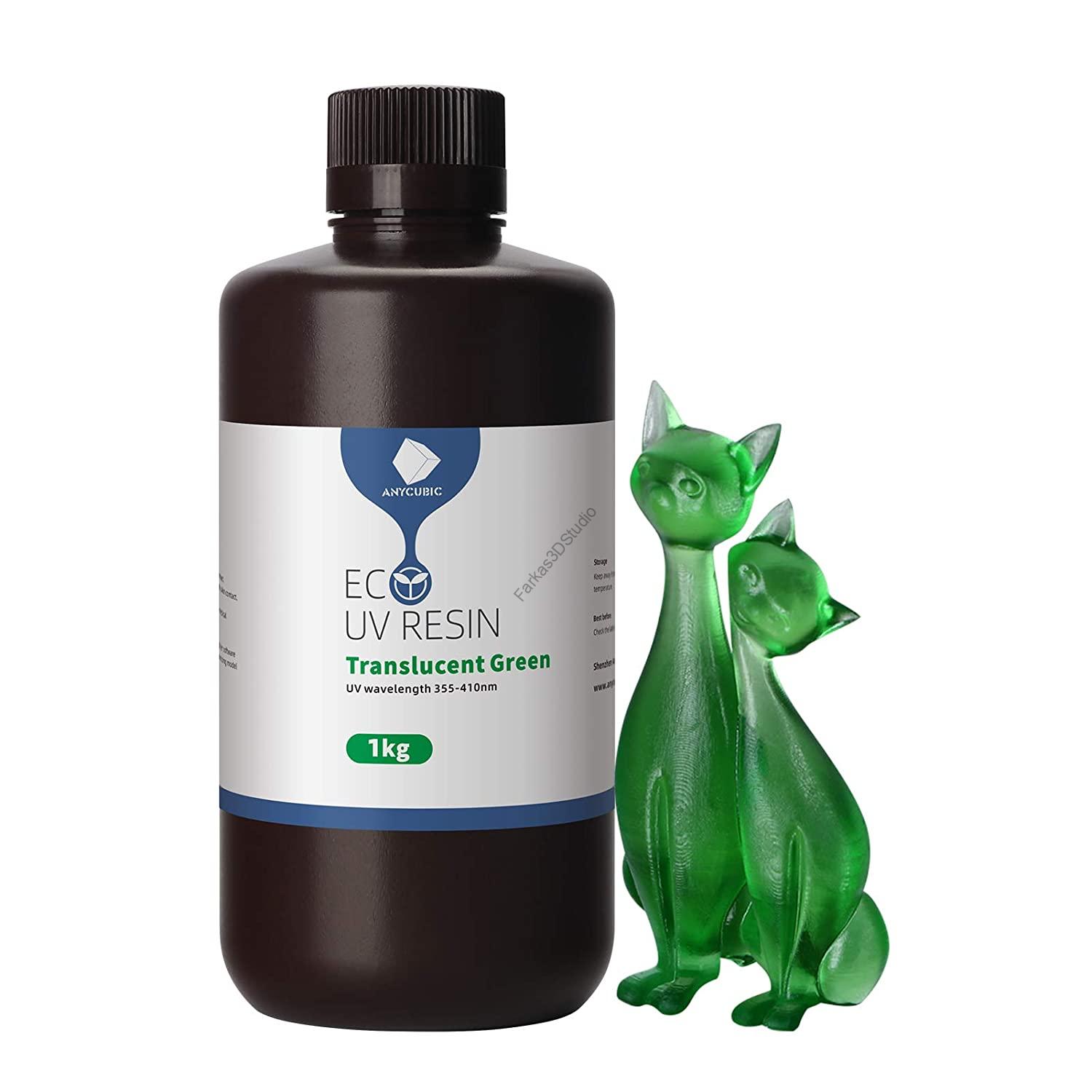 Áttetsző zöld Anycubic Plant-based UV 405nm Resin, fotopolimer műgyanta 1KG