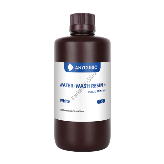 Fehér Anycubic Water-Wash Resin+, UV 405nm fotopolimer műgyanta 1KG