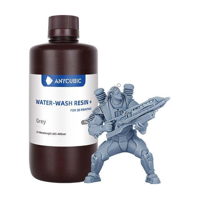 Szürke Anycubic Water-Wash Resin+, UV 405nm fotopolimer műgyanta 1KG