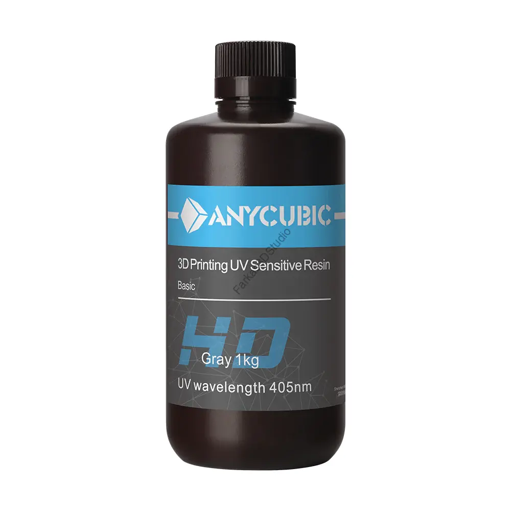 Szürke Anycubic HD Standard UV 405nm Resin, fotopolimer műgyanta 1KG