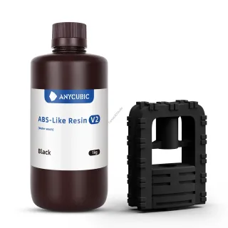 Fekete Anycubic ABS Like Resin V2 UV 405nm Resin, Vízzel mosható fotopolimer műgyanta 1KG