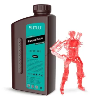Áttetsző piros Sunlu UV 405nm Resin, fotopolimer műgyanta 1KG
