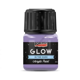   Pentart Glow - Sötétben világító akrilfesték 30 ml - Lila