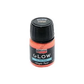   Pentart Glow - Sötétben világító akrilfesték 30 ml - Narancs