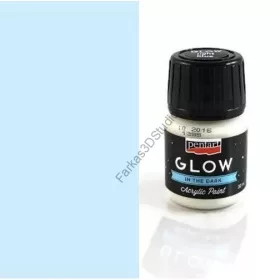   Pentart Glow - Sötétben világító akrilfesték 30 ml - Kékesfehér