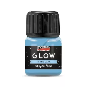   Pentart Glow - Sötétben világító akrilfesték 30 ml - Kék