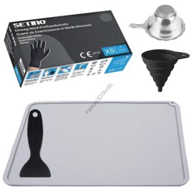 Resin tool kit gumikesztyűvel