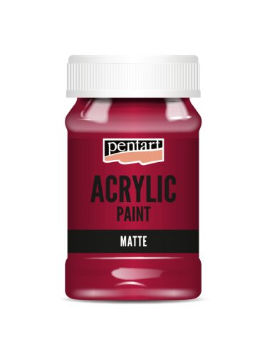 Pentart Matt akrilfesték 100 ml -  Kárminpiros
