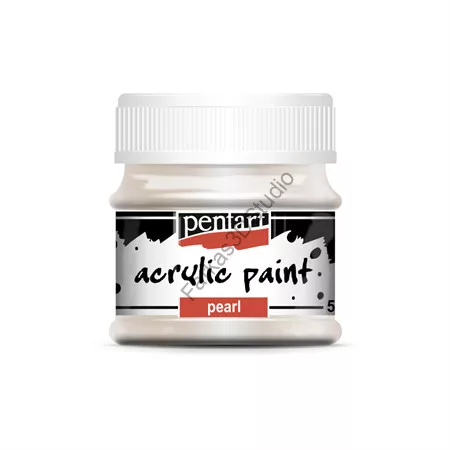 Pentart gyöngyház akrilfesték 50 ml - fehér