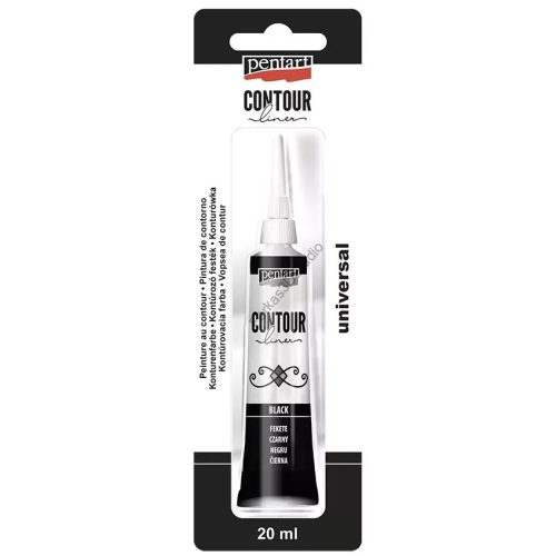 Pentart kontúrozó festék - 20 ml - Fekete