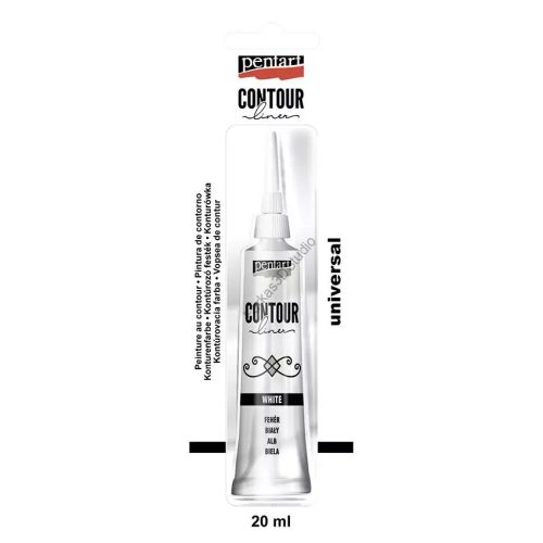 Pentart kontúrozó festék - 20 ml - Fehér