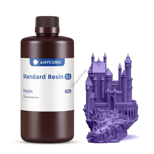 Lila Anycubic Standard V2 UV 405nm Resin, fotopolimer műgyanta 1KG